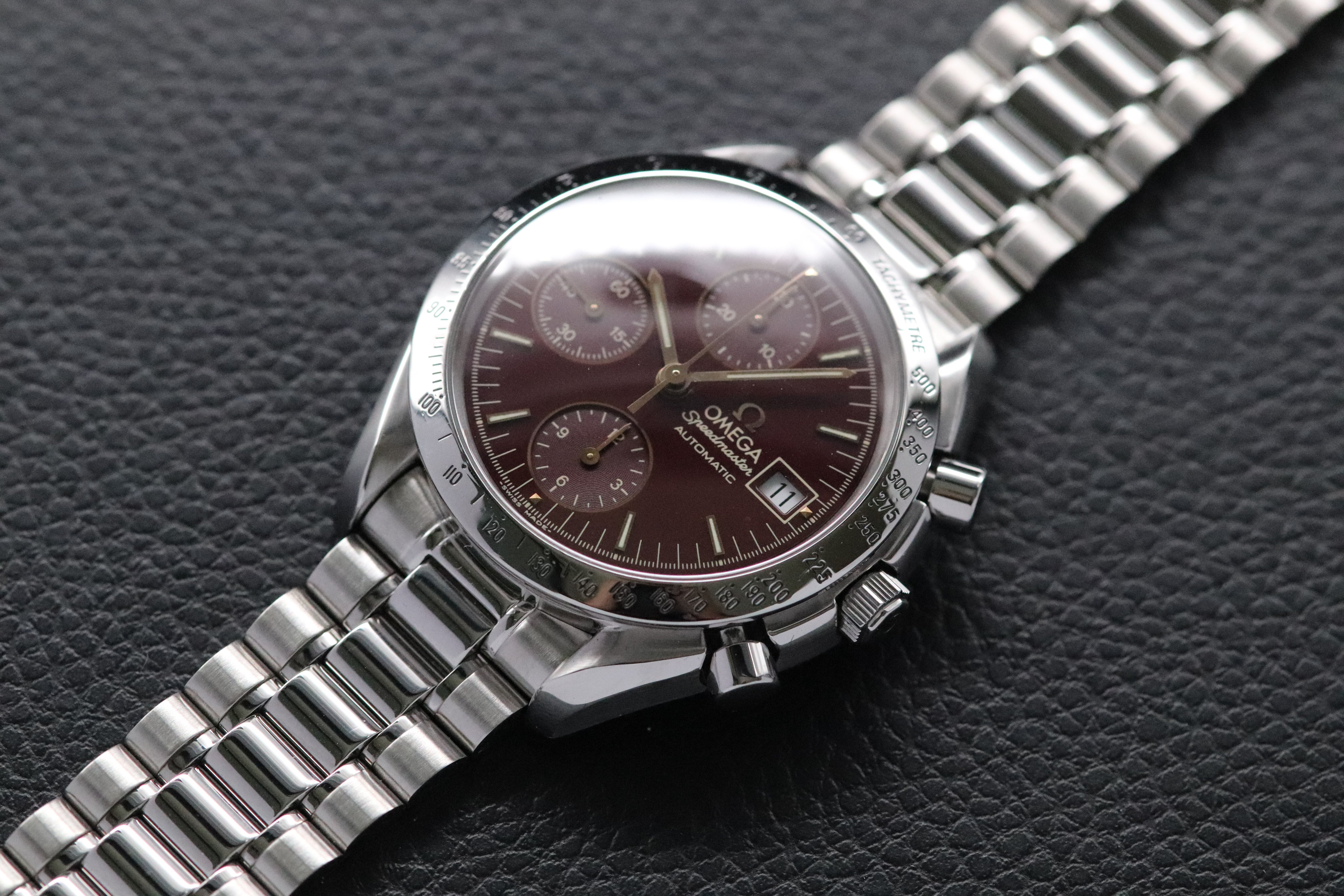 Omega Speedmaster Date 3511.61 Quadrante rosso Fullset 1991 Scatola+carte