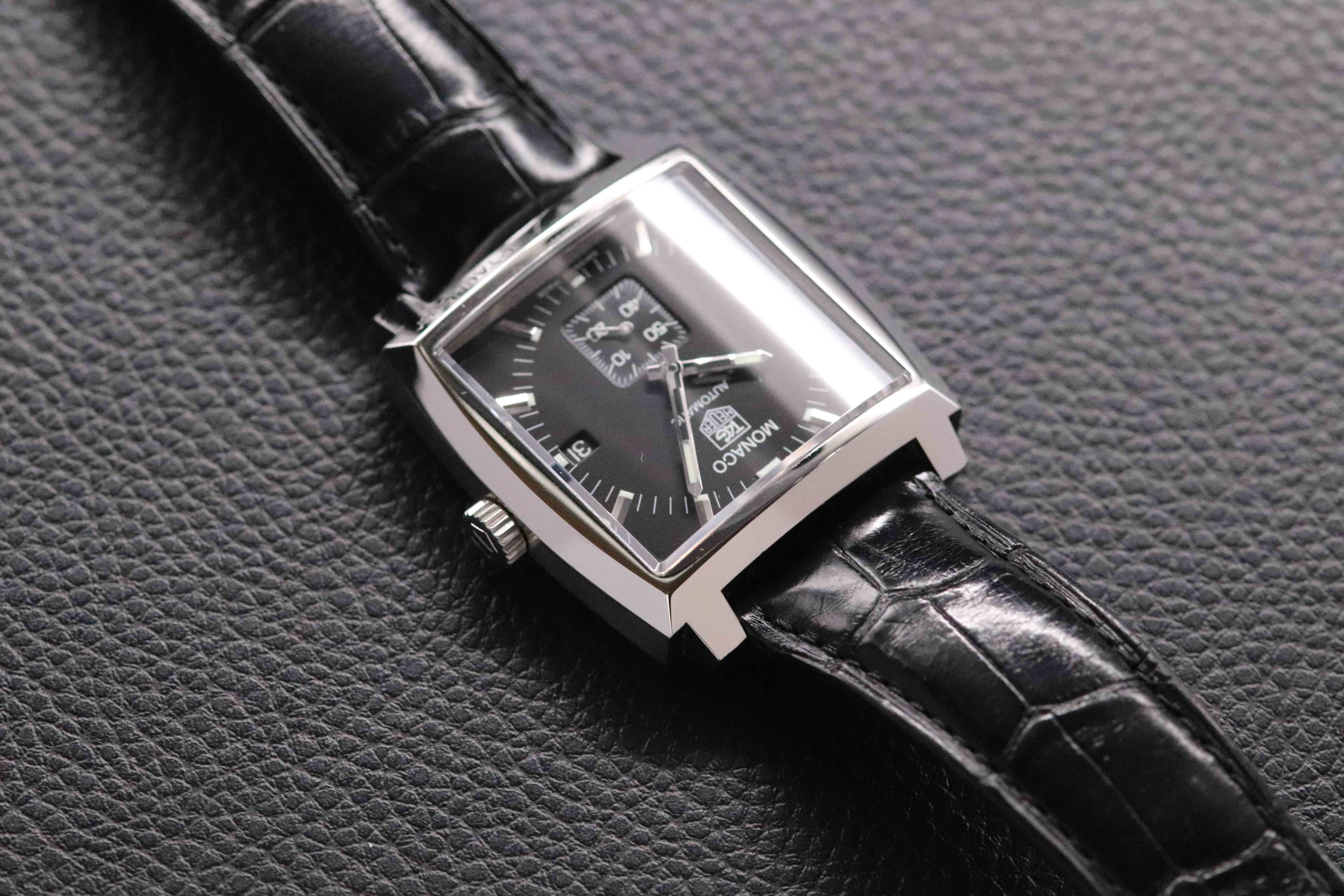 Tag Heuer Monaco WW2110 Black Dial 2018 Papers