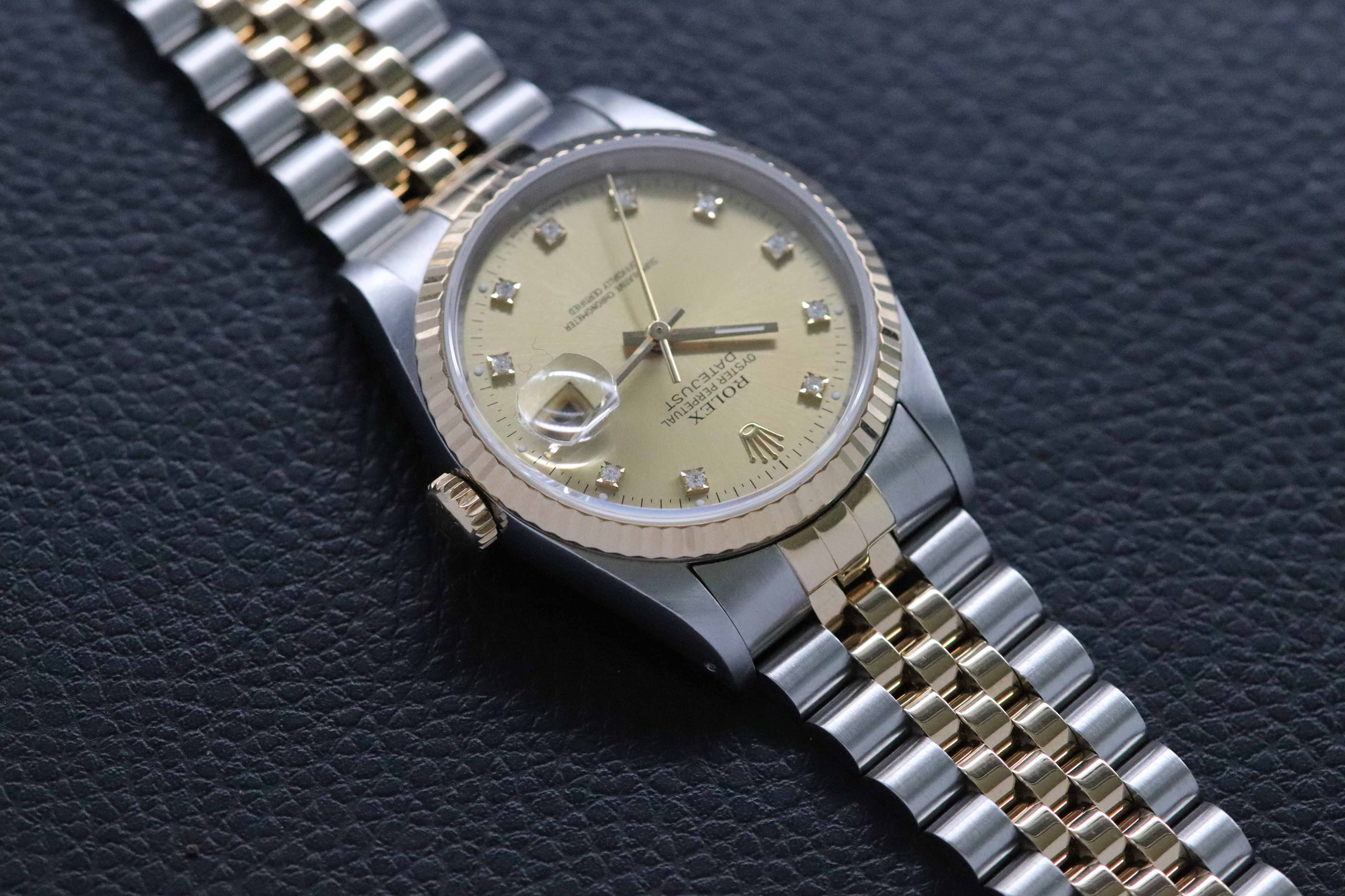 Rolex Datejust 36 16233G con esfera color champán, 1993