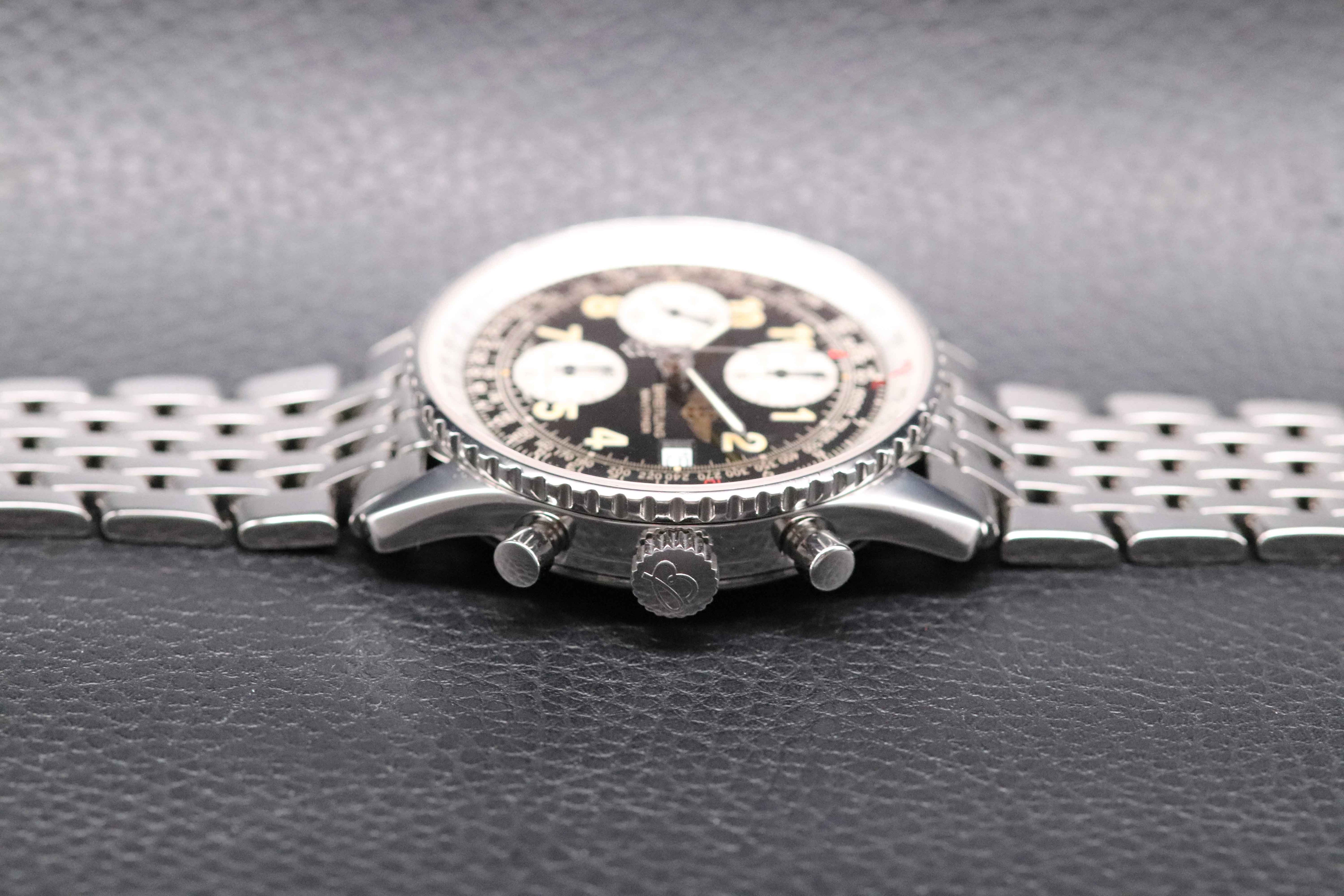 Breitling Vecchio Navitimer A13022 Cronografo Quadrante Nero Carte 1996