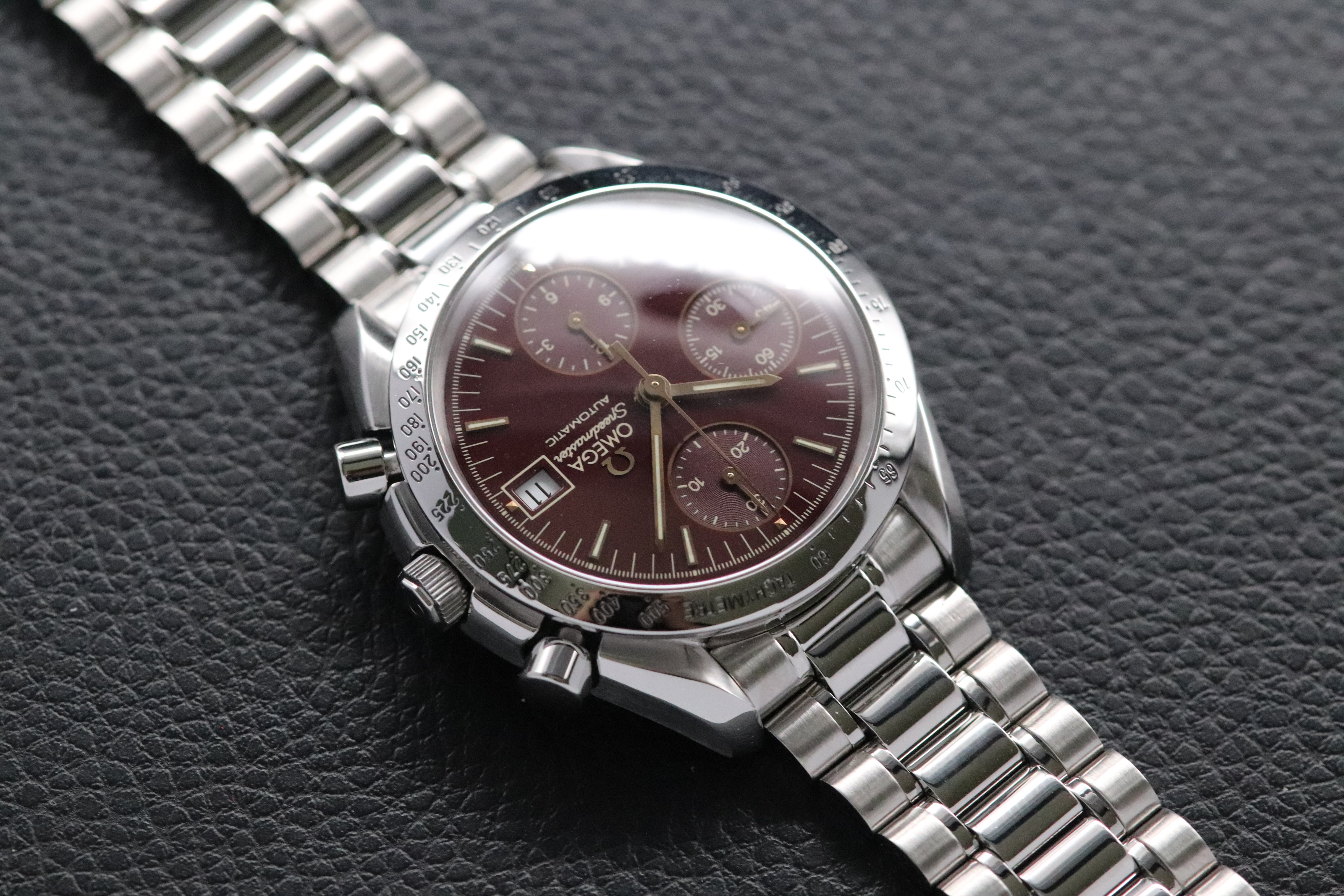 Omega Speedmaster Date 3511.61 Quadrante rosso Fullset 1991 Scatola+carte