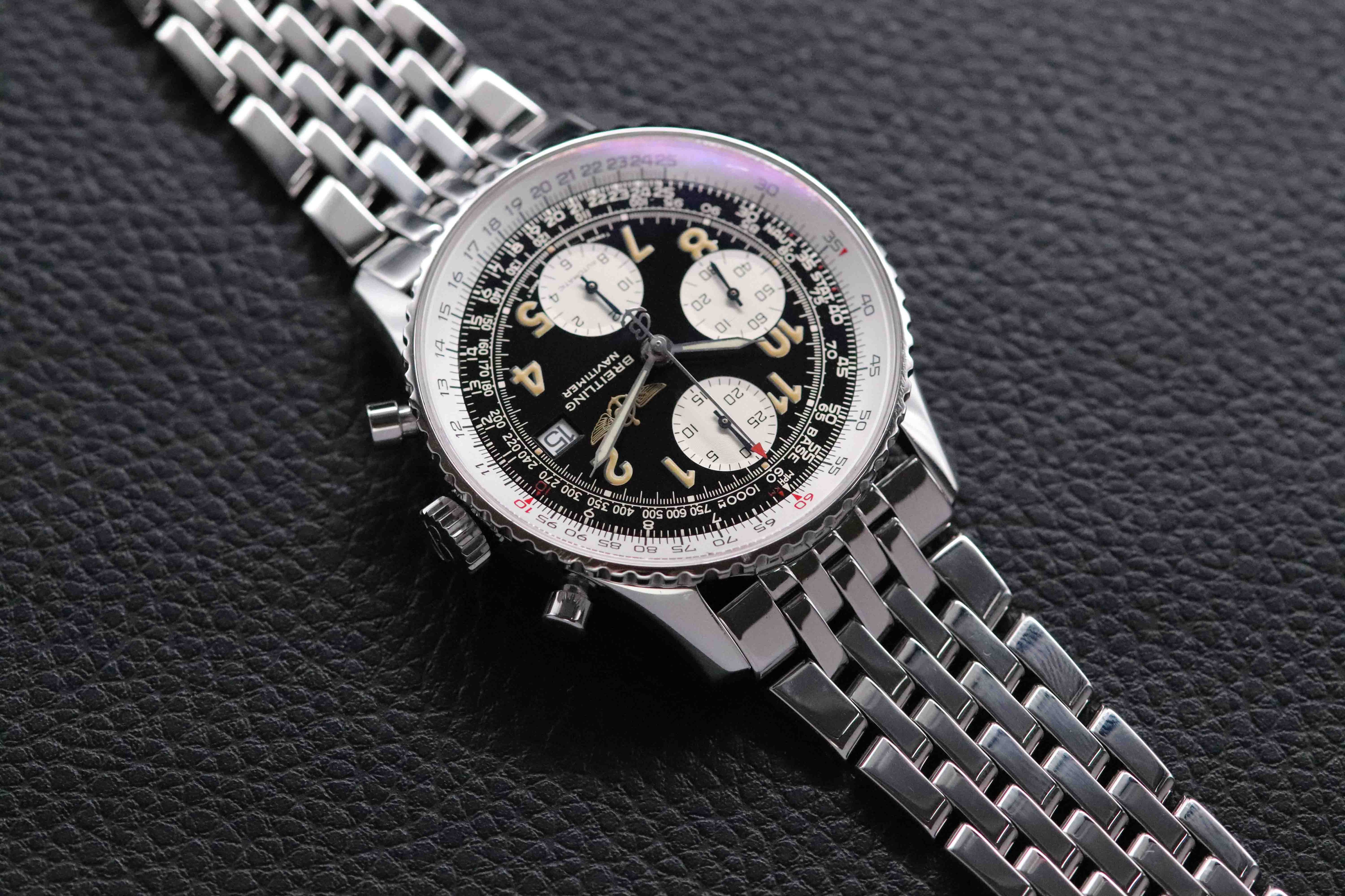 Breitling Vecchio Navitimer A13022 Cronografo Quadrante Nero Carte 1996