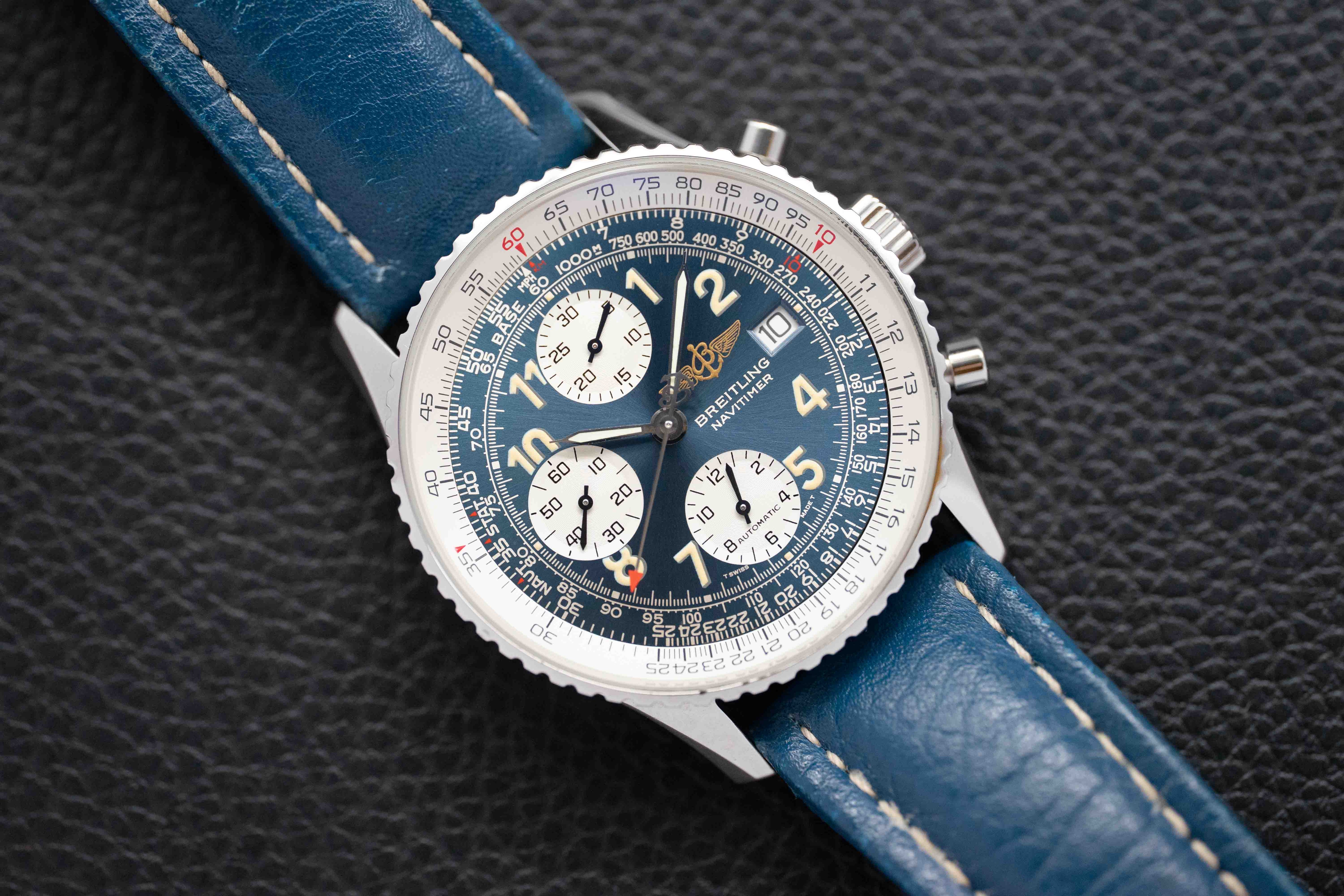 Breitling Old Navitimer A13022 Chronograph Blue Dial 1999