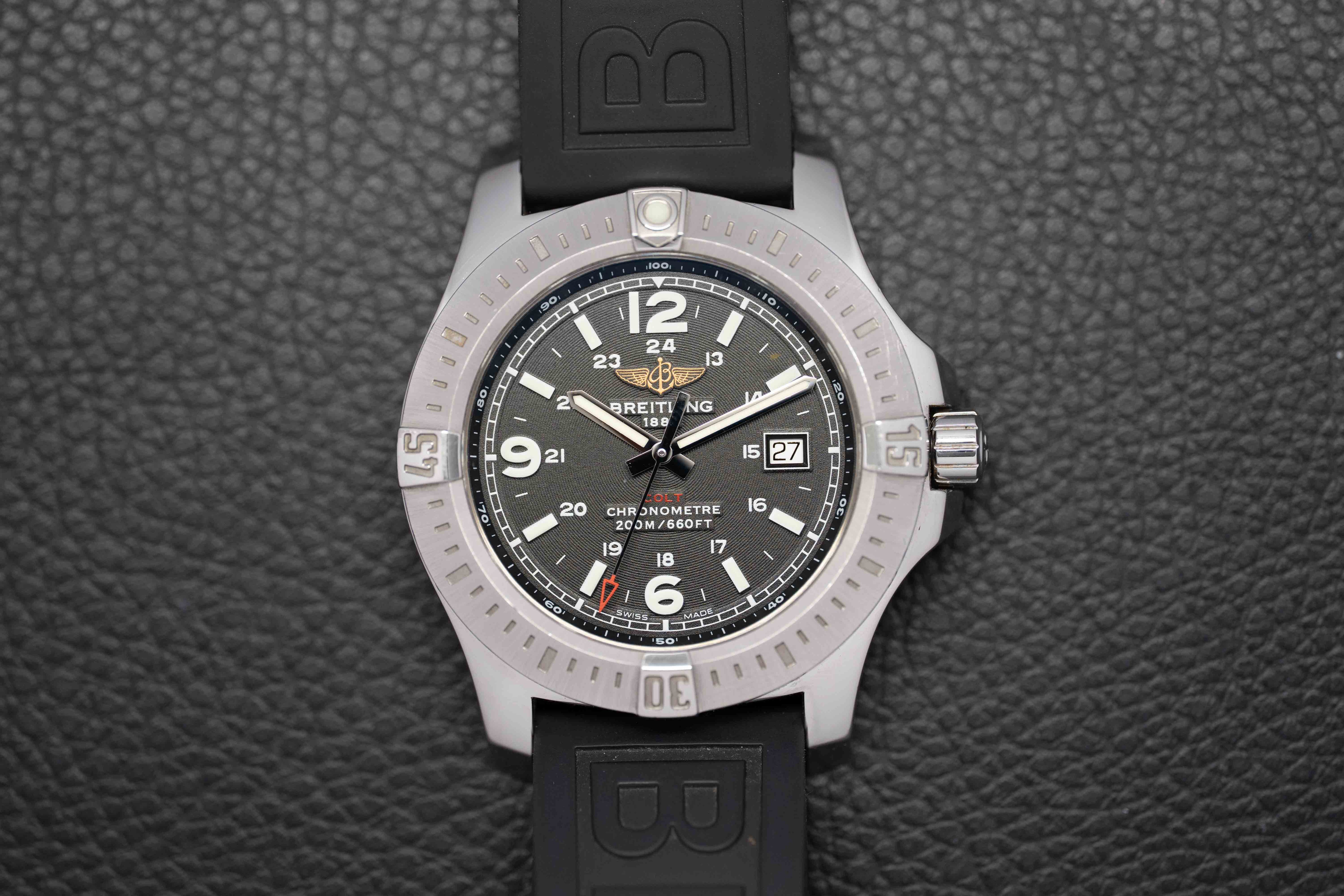 Breitling Colt A74388 Black Dial Fullset 2015 Box+Papers