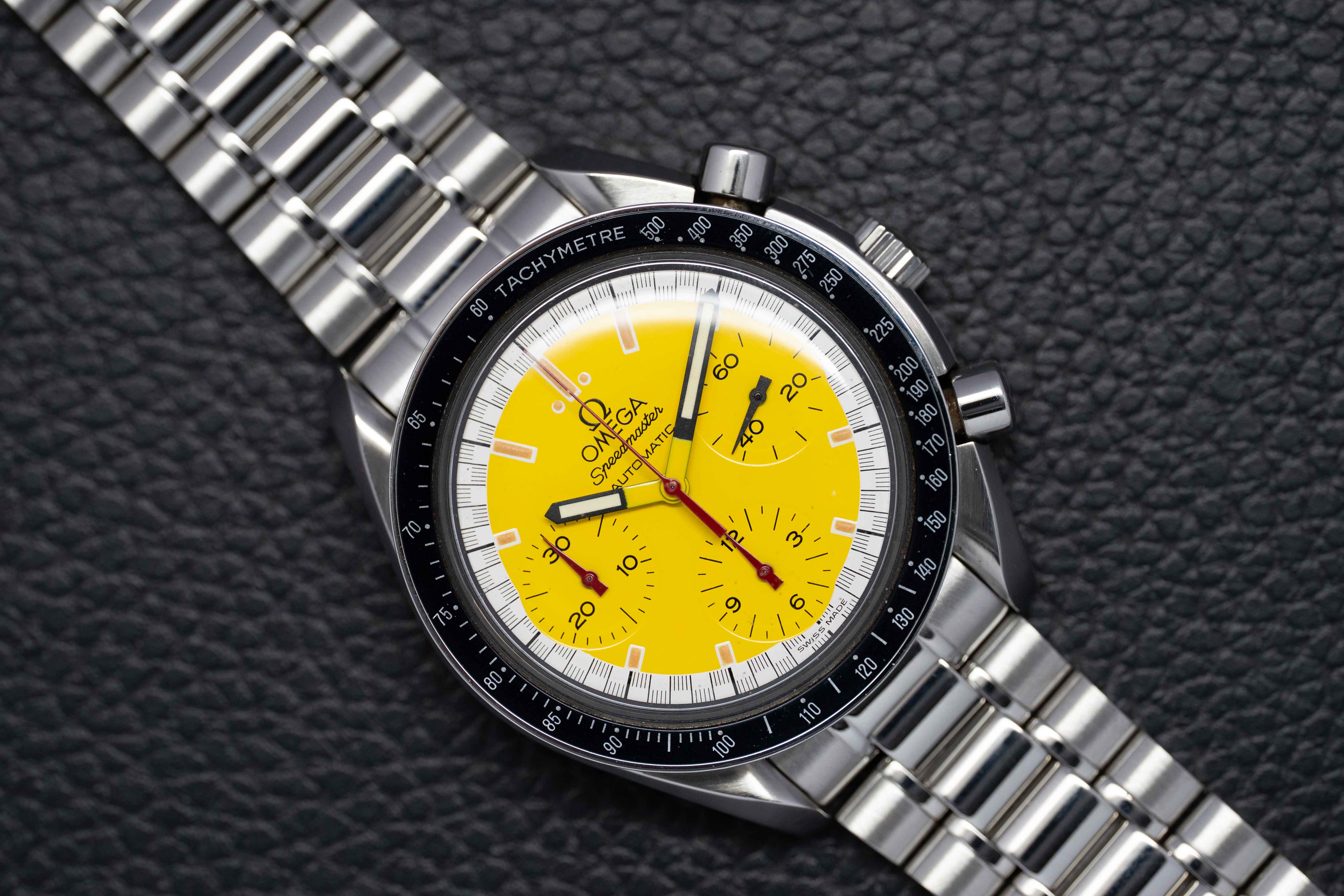Omega Speedmaster Reduced 3510.12 Schumacher Fullset Yellow Dial Box+Papers 1998