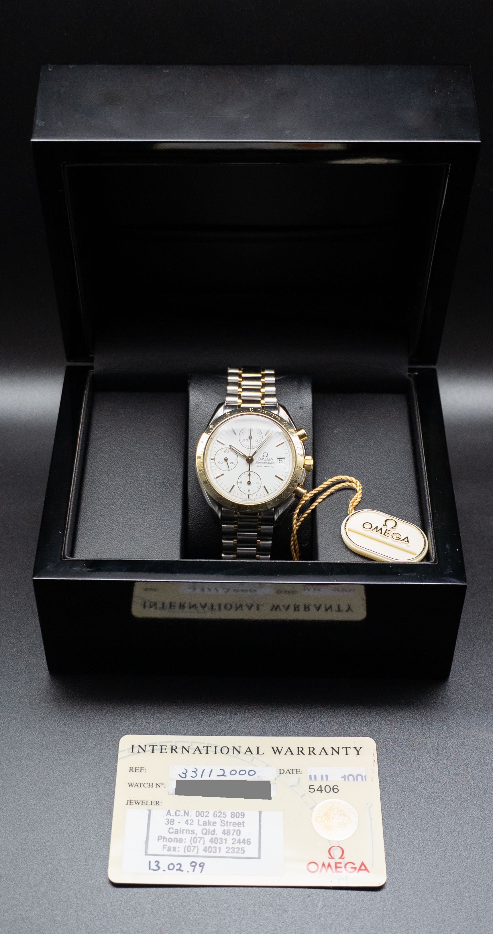 Omega Speedmaster Date 3311.20 Steel/Gold 1999 Papers