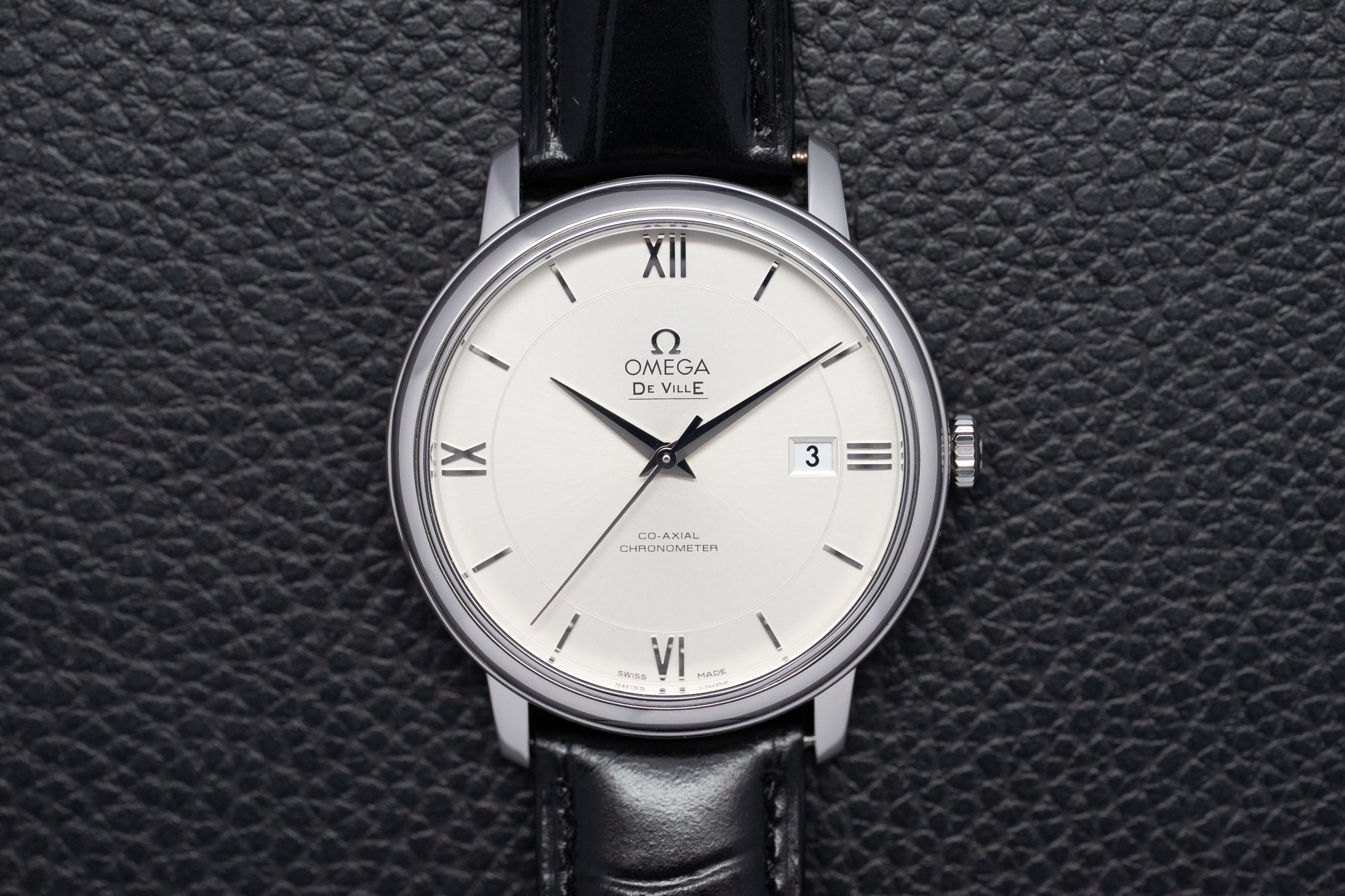 Omega De Ville Prestige 424.13.40.20.02.001 Silver Dial 2014 Papers