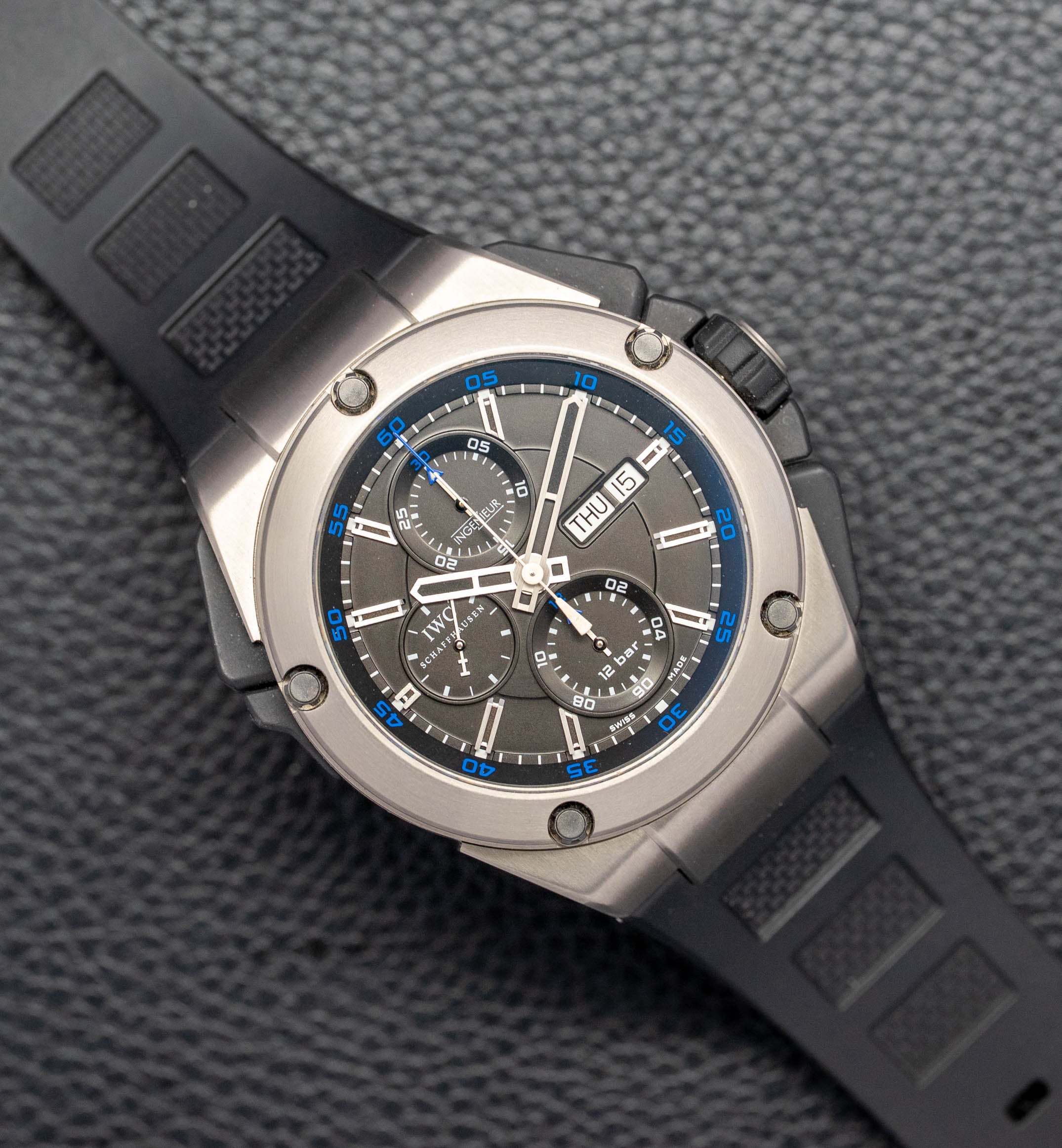 IWC Ingenieur Double Chronographe IW376501, ensemble complet 2014, coffret et papiers
