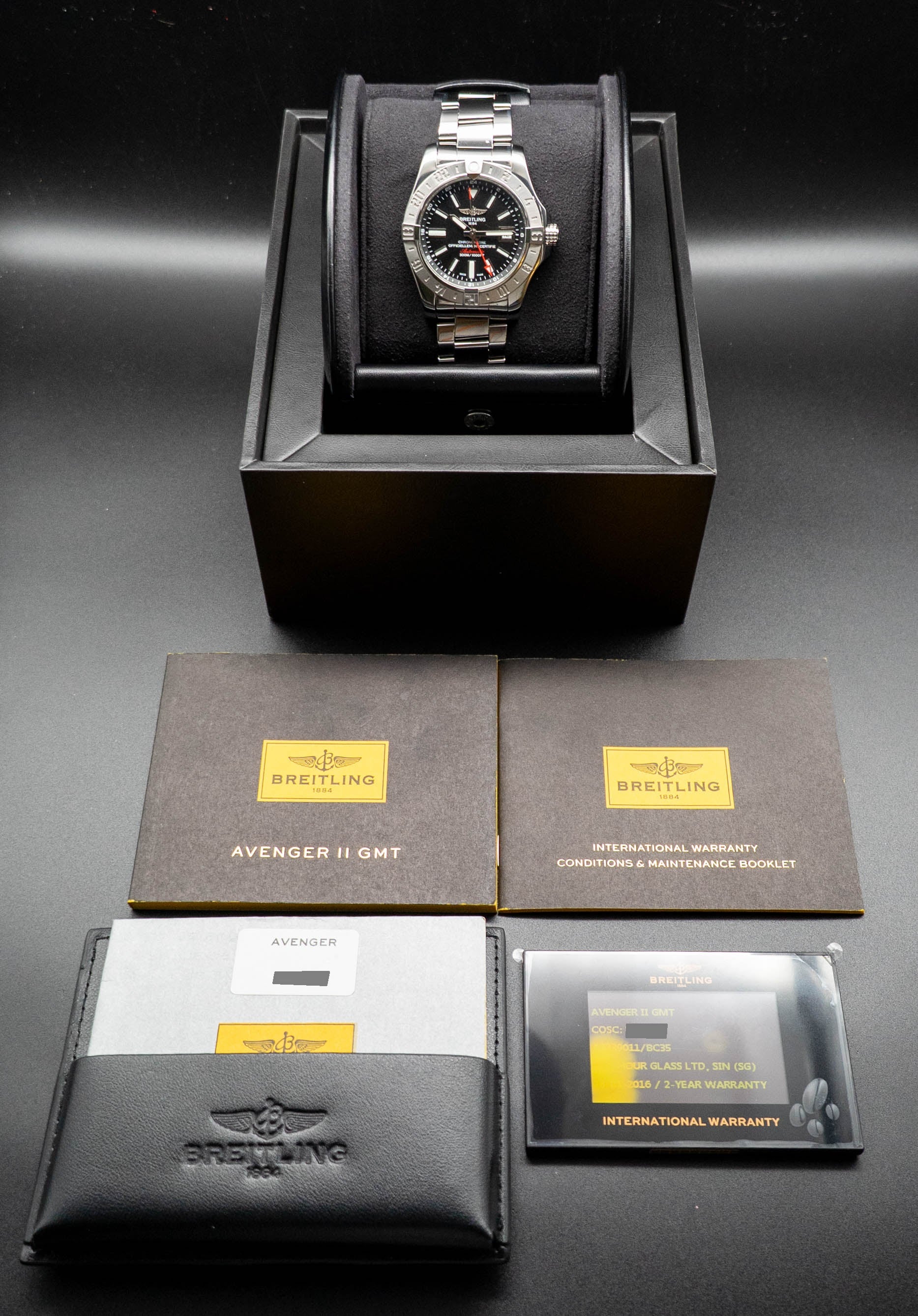 Breitling Avenger II GMT A32390 Set completo 2016 con scatola e documenti