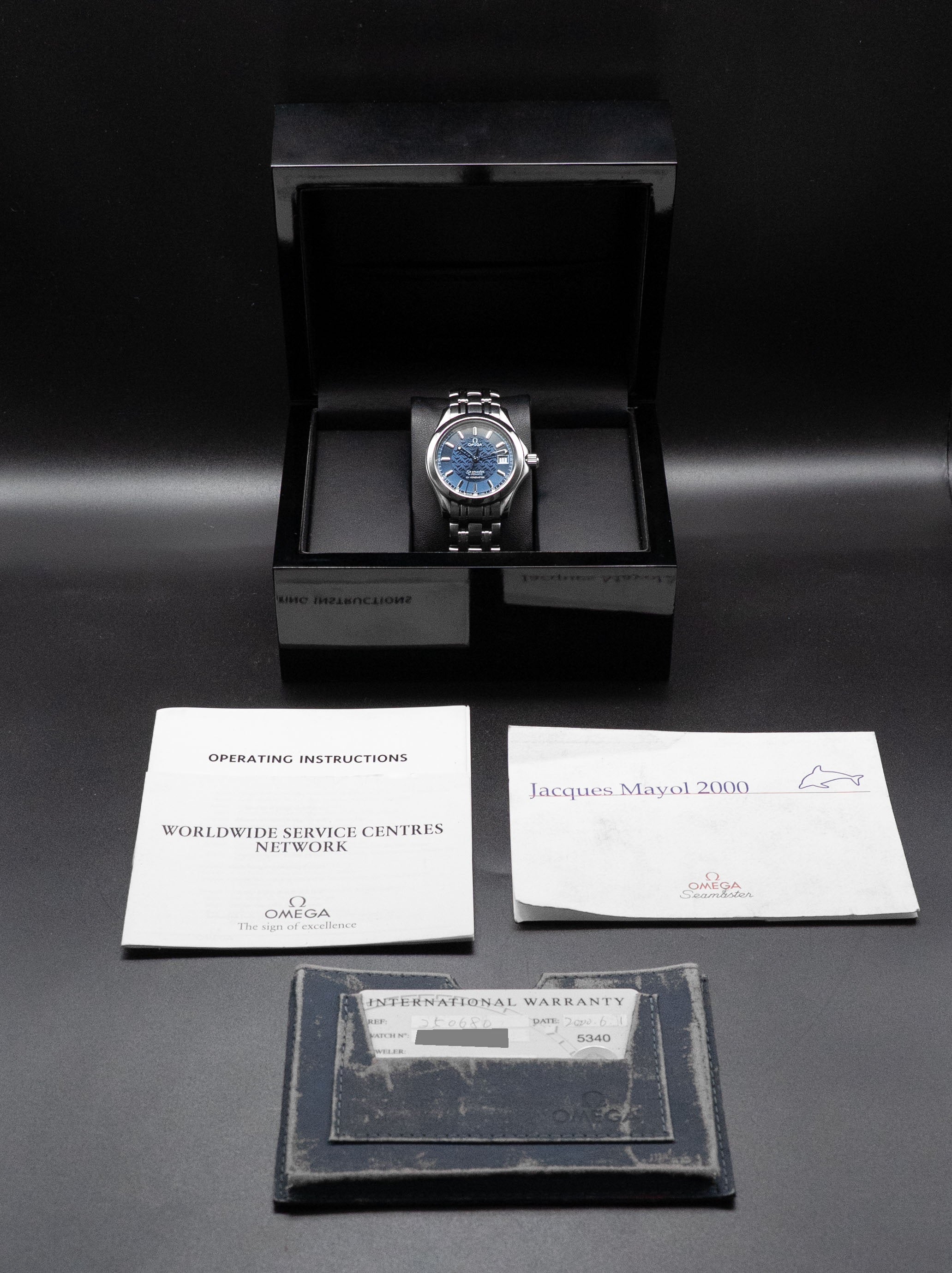 Omega Seamaster 120 Jaques Mayol 2506.80 Blue Dial 2000 Papers