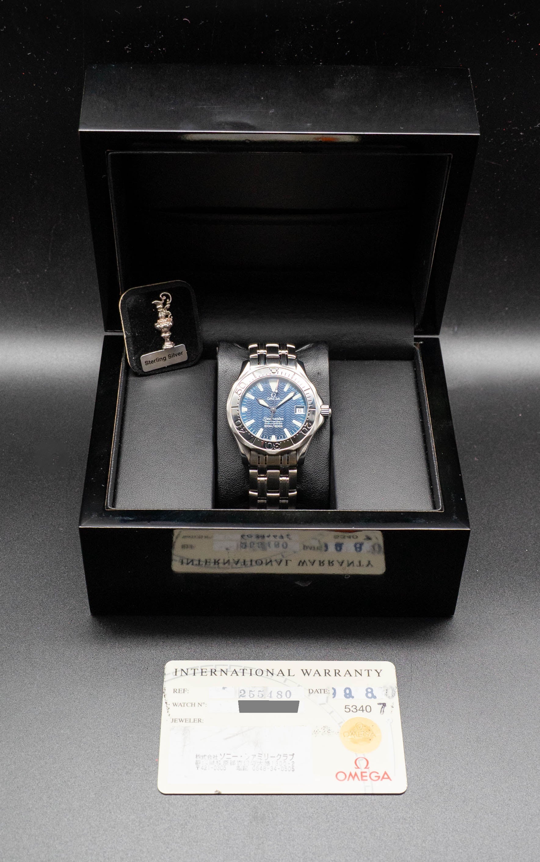 Omega Seamaster 300 2554.80 Blue Dial 1999 Papers