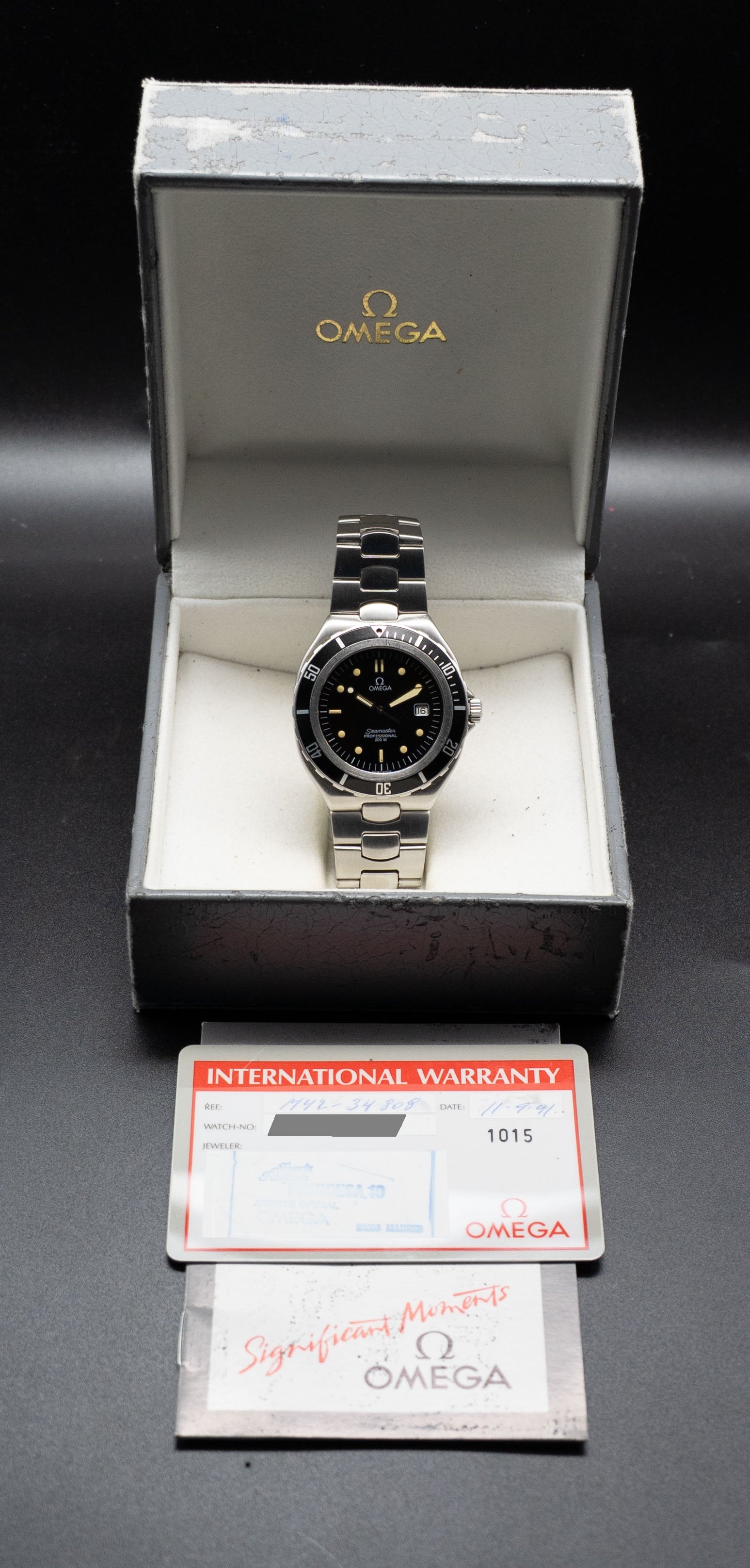 Omega Seamaster 200 Pre-Bond 396.1042 Fullset 1991 Box+Papers