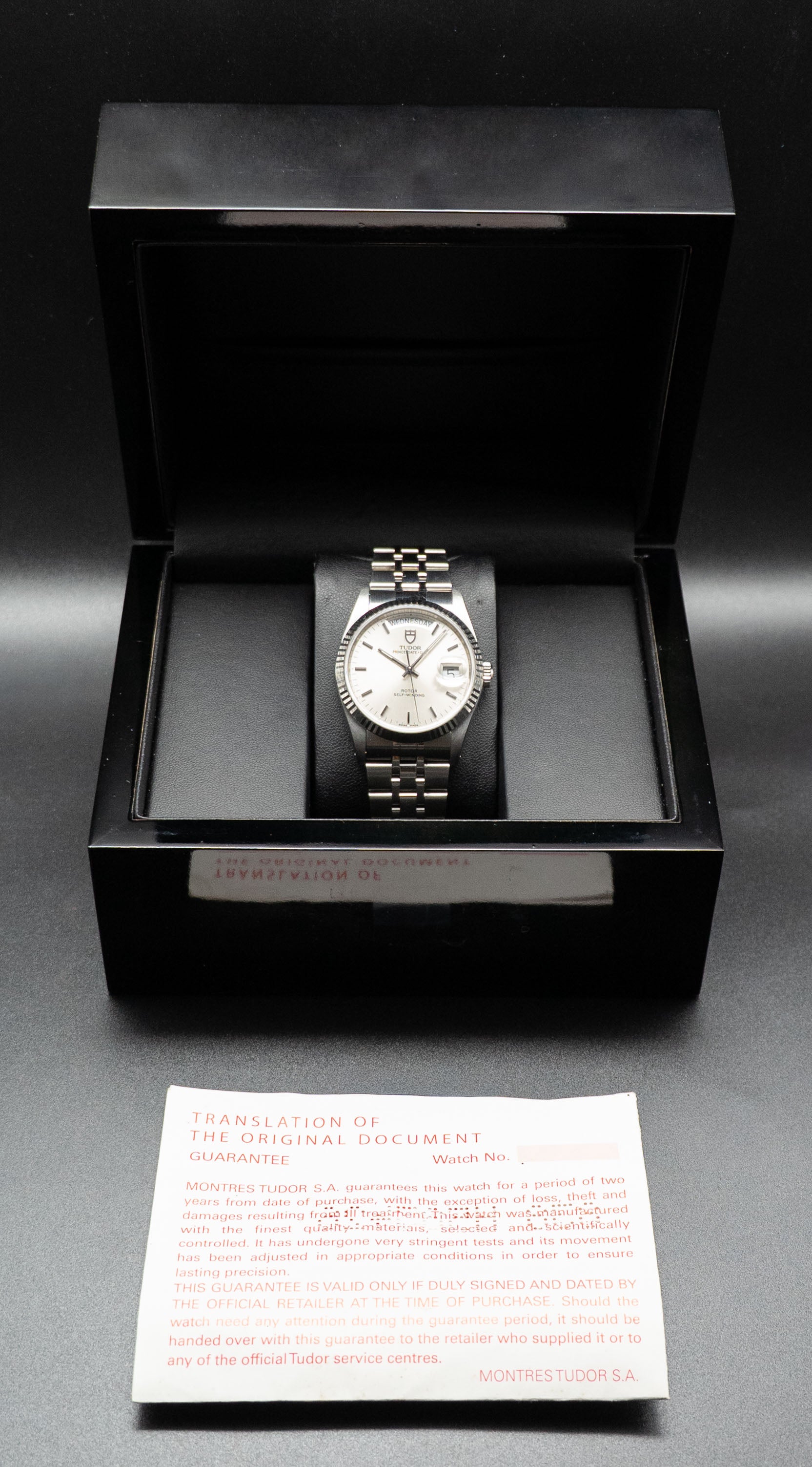 Tudor Date-Day 76214 Silver Dial 2006 Papers