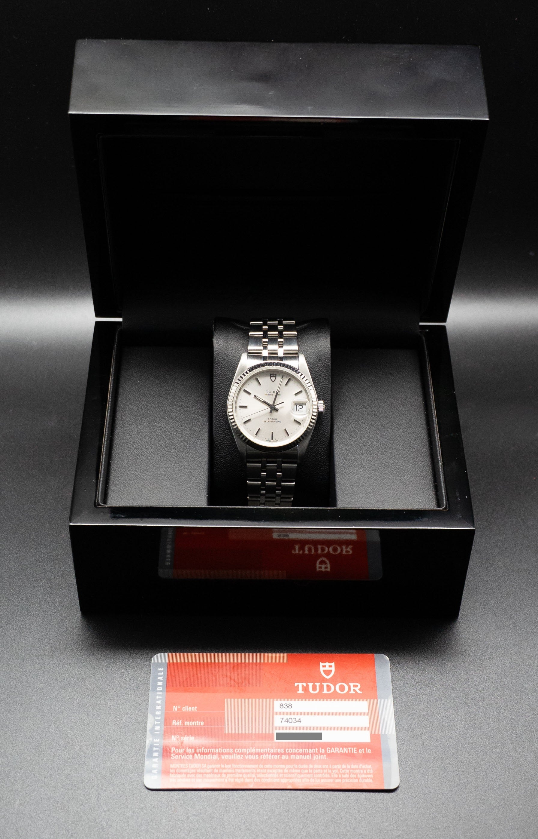 Tudor Date 74034 Silver Dial 2013 Papers