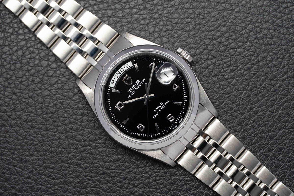 Tudor Date-Day 76200 Black Dial 2003 Papers