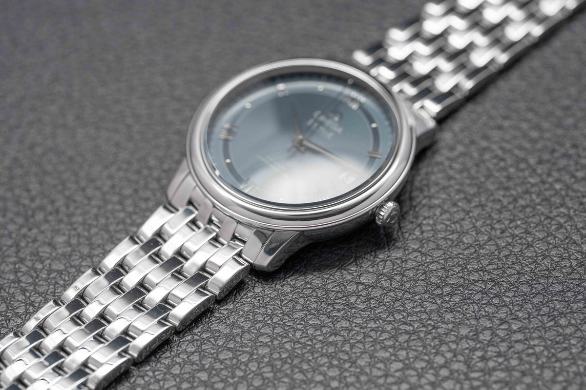 Omega De Ville Prestige 424.10.37.20.03.002 Blue Dial 2016 Papers