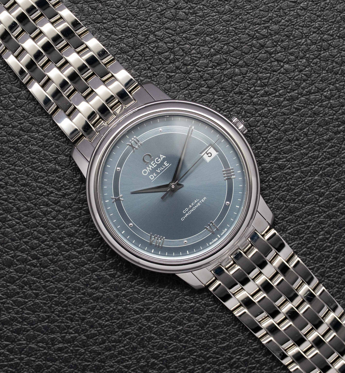 Omega De Ville Prestige 424.10.37.20.03.002 Blue Dial 2016 Papers