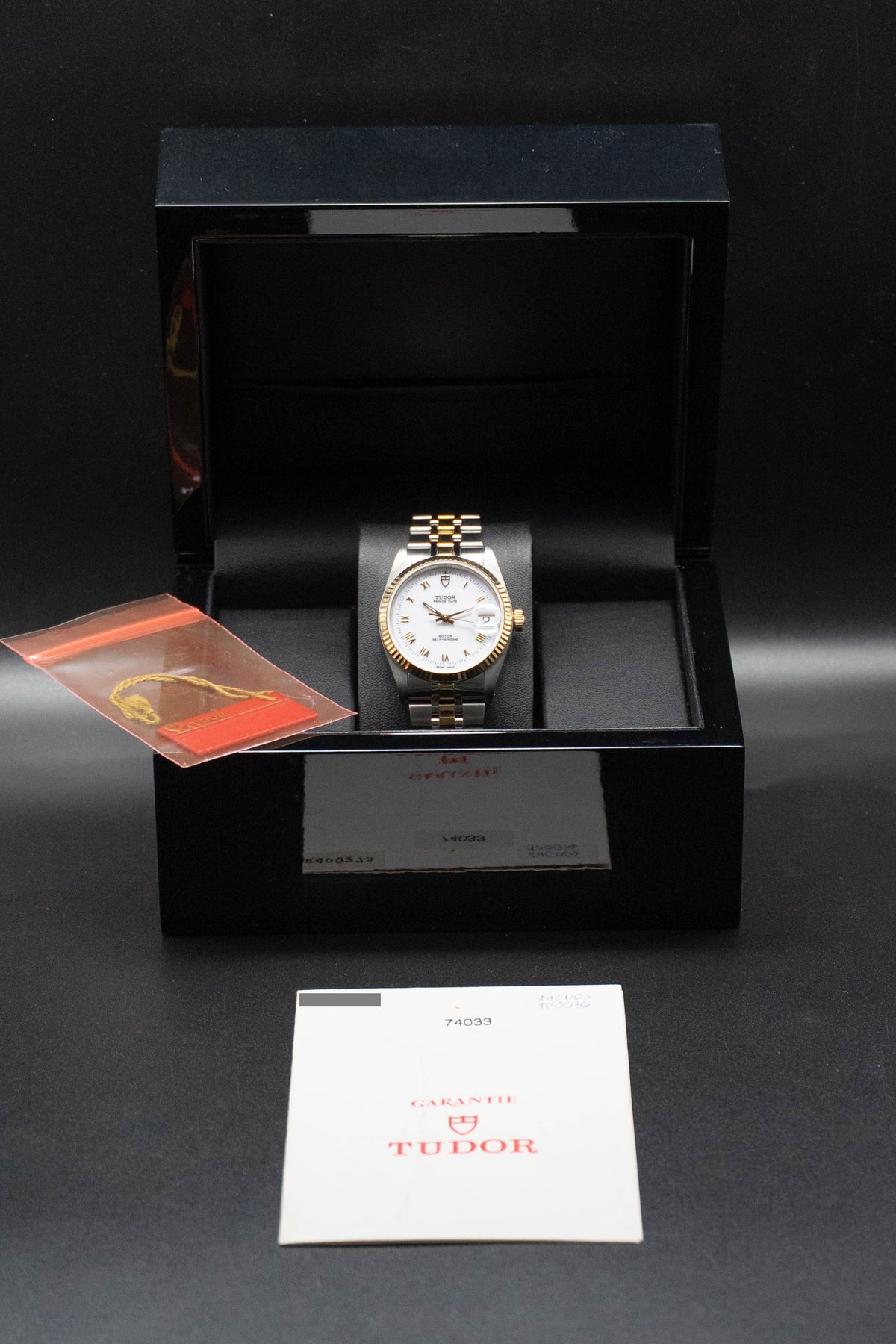 Tudor Prince Date 74033 White Dial 2005 Papers