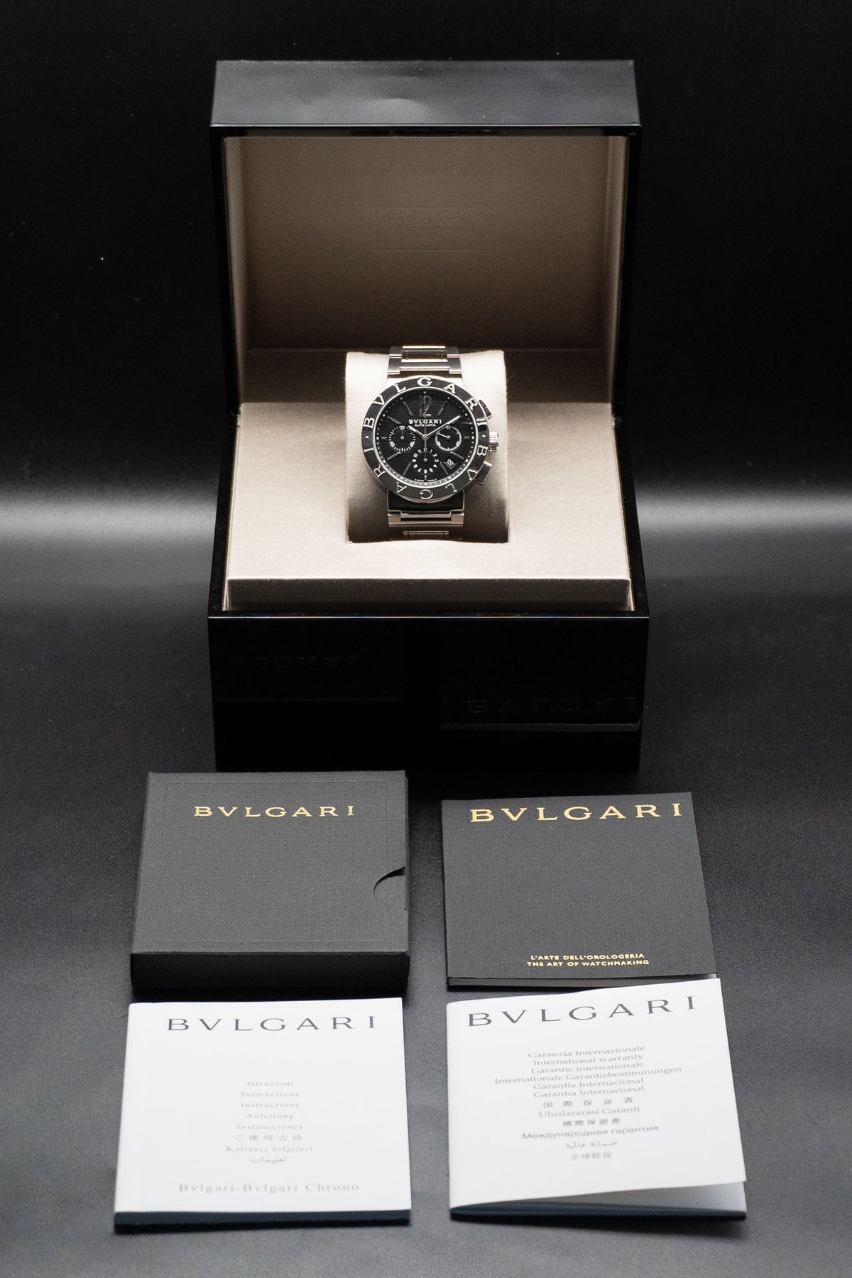 Bulgari Bulgari Chronograph BB42SSCH/BB42BSSDCH Fullset 2016 Box+Papers