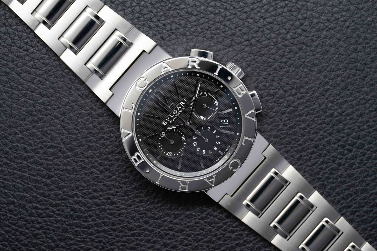 Bulgari Bulgari Chronograph BB42SSCH/BB42BSSDCH Fullset 2016 Box+Papers