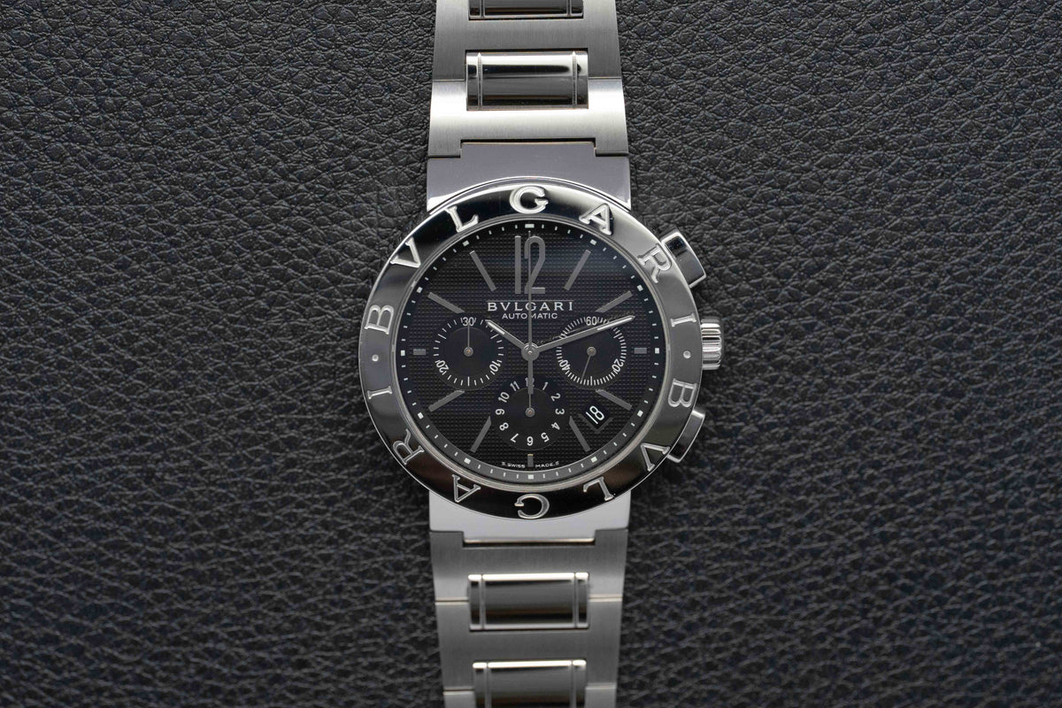 Bulgari Bulgari Chronograph BB42SSCH/BB42BSSDCH Fullset 2016 Box+Papers