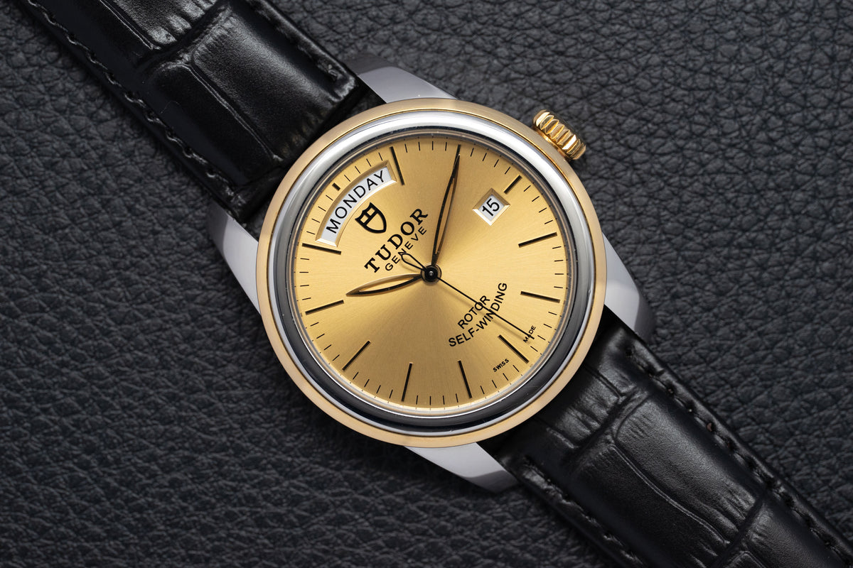 Tudor Glamour Day-Date 56003 Gold Dial 2010 Papers