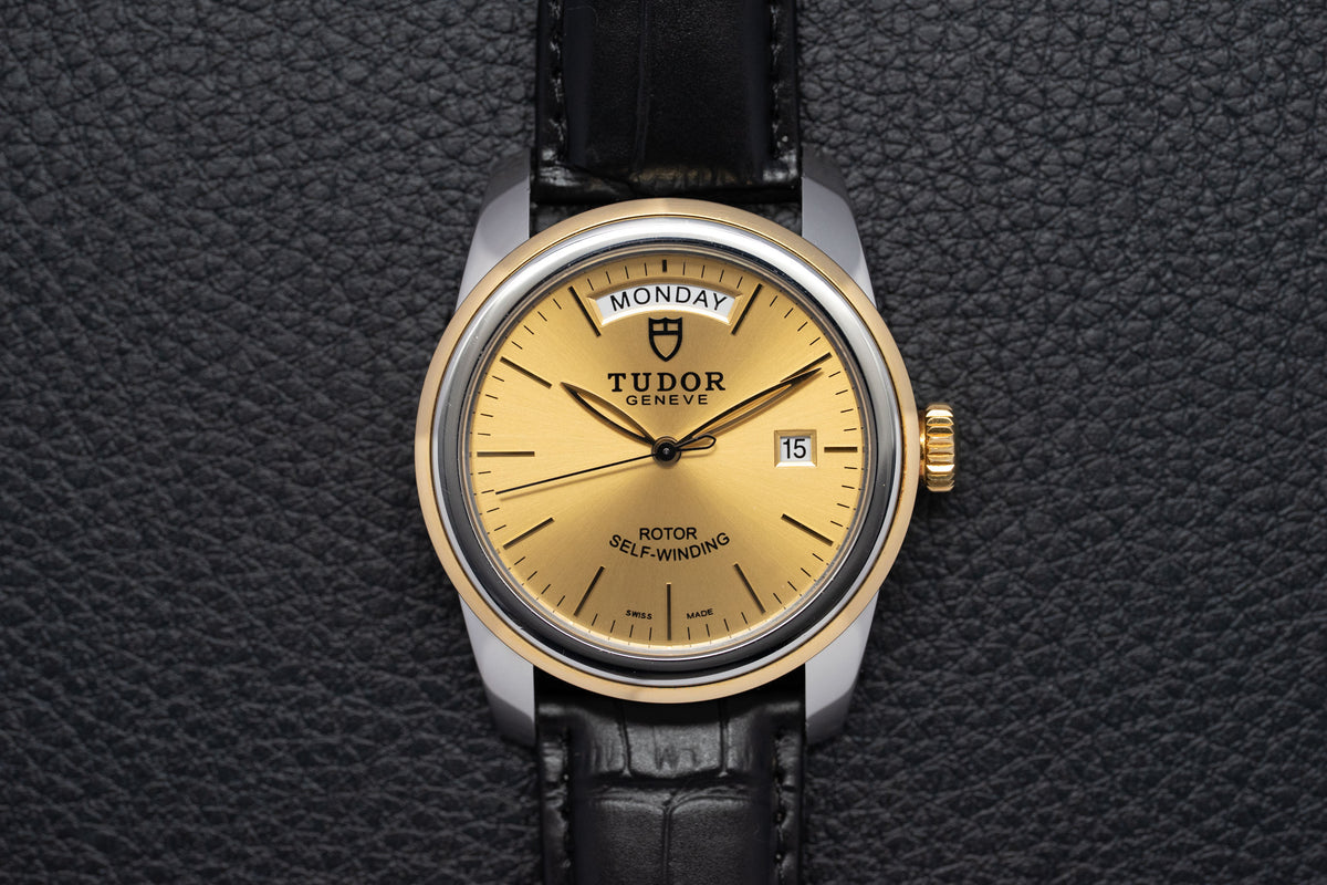 Tudor Glamour Day-Date 56003 Gold Dial 2010 Papers