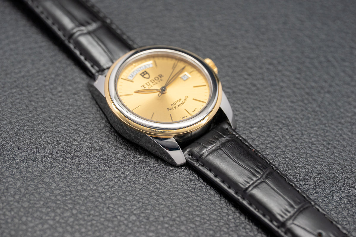 Tudor Glamour Day-Date 56003 Gold Dial 2010 Papers