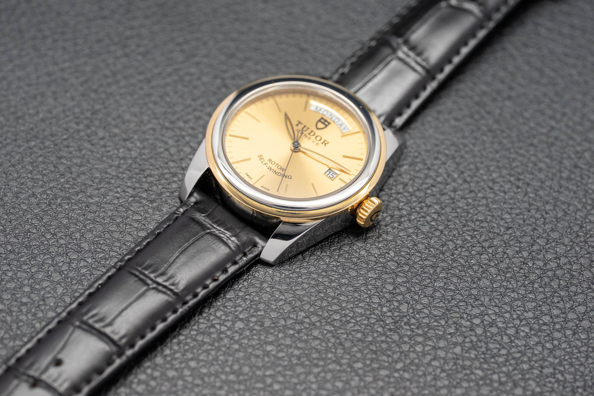 Tudor Glamour Day-Date 56003 Gold Dial 2010 Papers