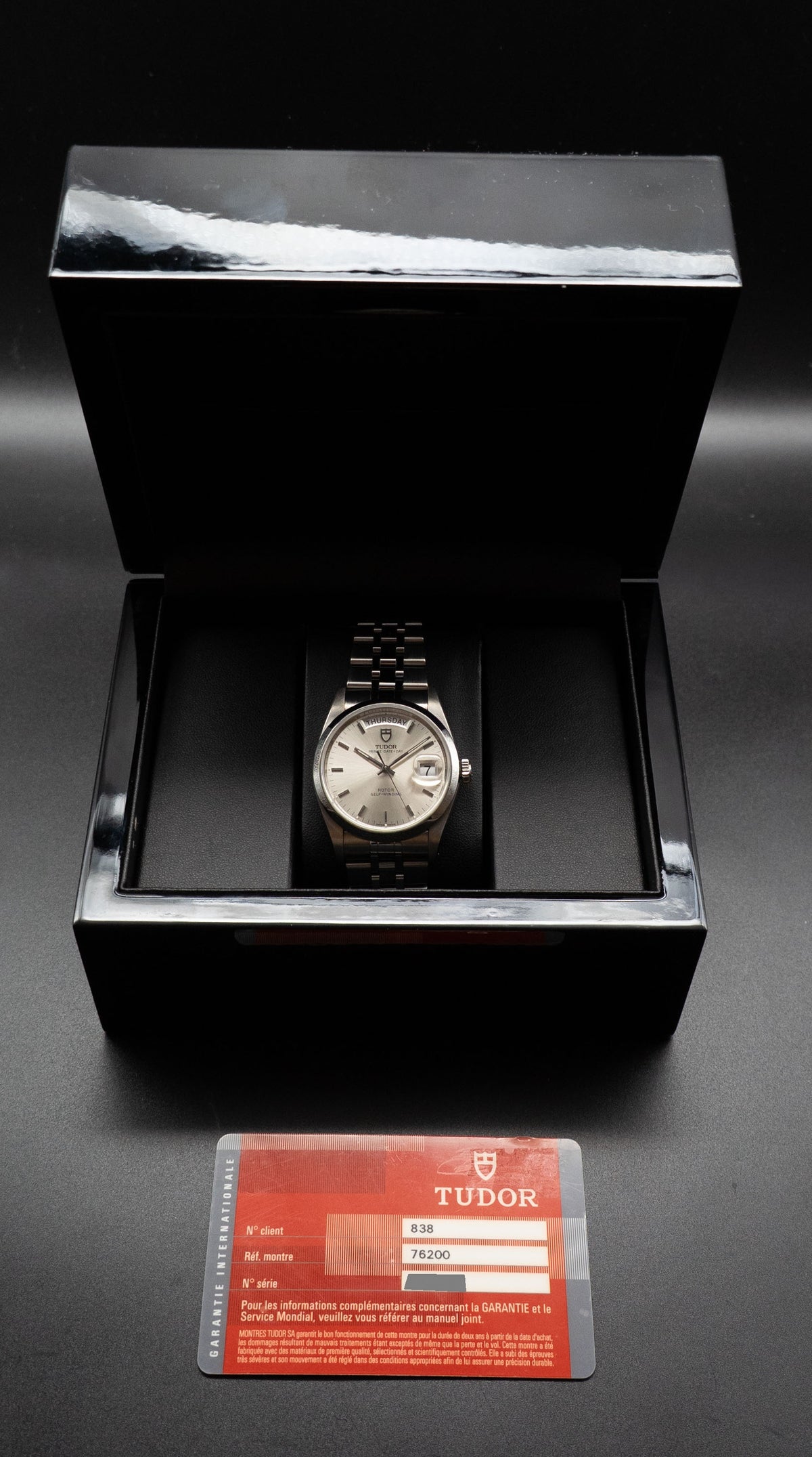 Tudor Date-Day 76200 Silver Dial 2008 Papers
