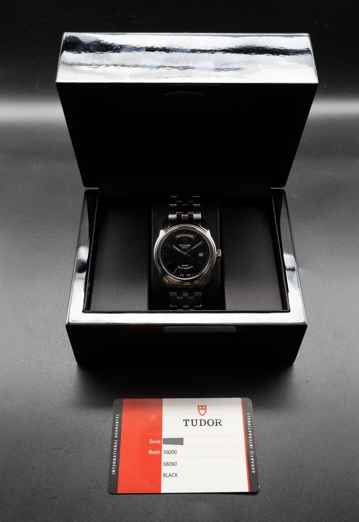Tudor Glamour Day-Date 56000 Black Dial 2018 Papers